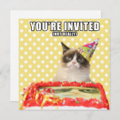 Grumpy Cat Einladungen - Sie sind eingeladen (Vorne/Hinten)