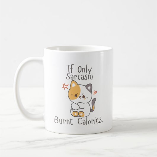Grumpy Cat Energy - Sarcasm brennt keine Kalorien Kaffeetasse (Links)