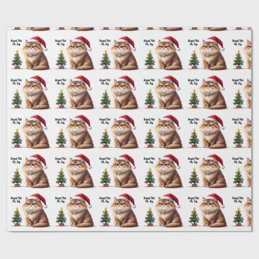 Grumpy Cat es ist Weihnachten wieder Custom Text Geschenkpapier (Flach)