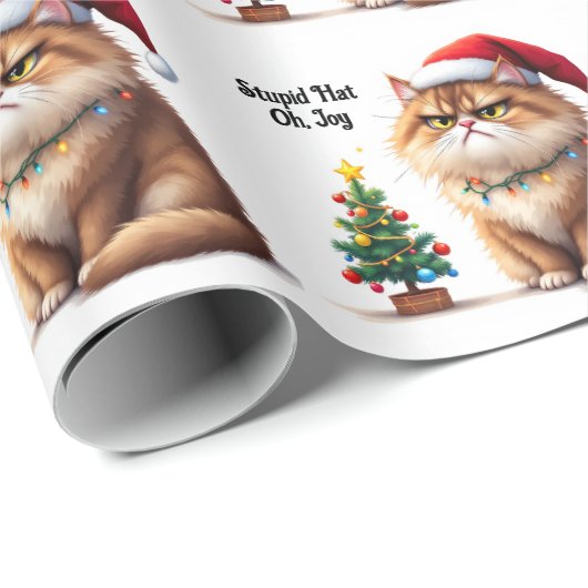 Grumpy Cat es ist Weihnachten wieder Custom Text Geschenkpapier (Rolleneckpunkt)