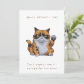 Grumpy Cat Father's Day Card Einladung (Stehend Vorderseite)