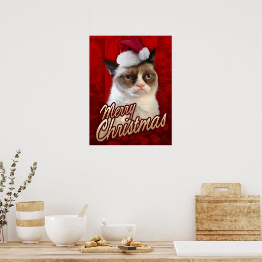 Grumpy Cat Frohe Weihnachten Poster (Küche)