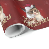 Grumpy Cat Frohe Weihnachtswrapping Papier Geschenkpapier (Rolleneckpunkt)
