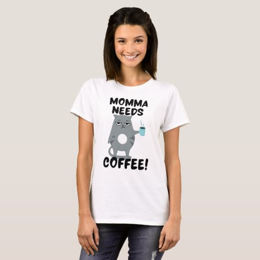 Grumpy Cat Funny Coffee Lover T - Shirt (Vorne ganz)