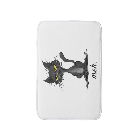 GRUMPY CAT - Funny Meh Cat - Crazy Cat Lady Gift Badematte (Vorderseite Vertikal)