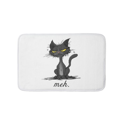 GRUMPY CAT - Funny Meh Cat - Crazy Cat Lady Gift Badematte (Vorderseite)