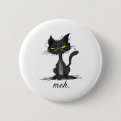 GRUMPY CAT - Funny Meh Cat - Crazy Cat Lady Gift Button (Vorderseite)