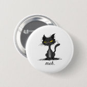 GRUMPY CAT - Funny Meh Cat - Crazy Cat Lady Gift Button (Vorne & Hinten)