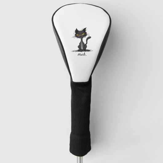 GRUMPY CAT - Funny Meh Cat - Crazy Cat Lady Gift Golf Headcover (Vorderseite)