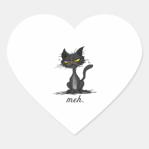 GRUMPY CAT - Funny Meh Cat - Crazy Cat Lady Gift Herz-Aufkleber