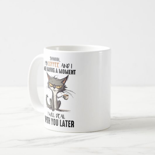 Grumpy Cat Funny Sprichwort Kaffeetasse (Vorderseite Links)