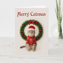 Grumpy Cat gefaltete Weihnachtskarte