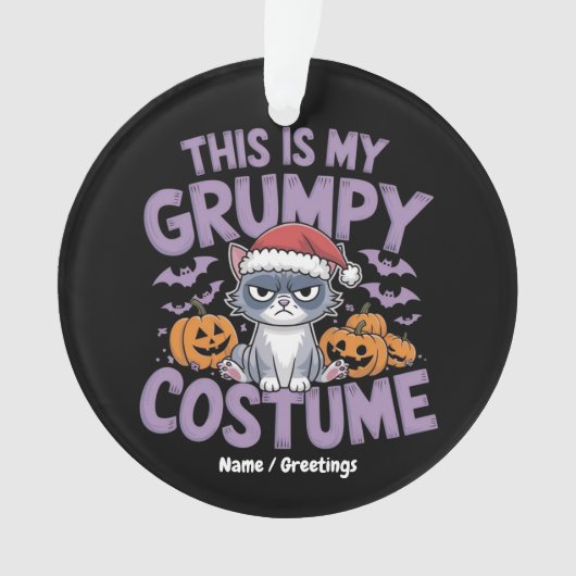 Grumpy Cat Halloween Costume Funny Holiday Animal Ornament (Vorderseite)