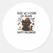 Grumpy Cat Halloween Klassischer T - Shirt Runder Aufkleber (Vorderseite)