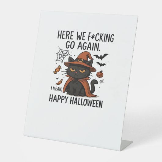 Grumpy Cat Halloween Klassischer T - Shirt Sockelschild (Vorderseite)