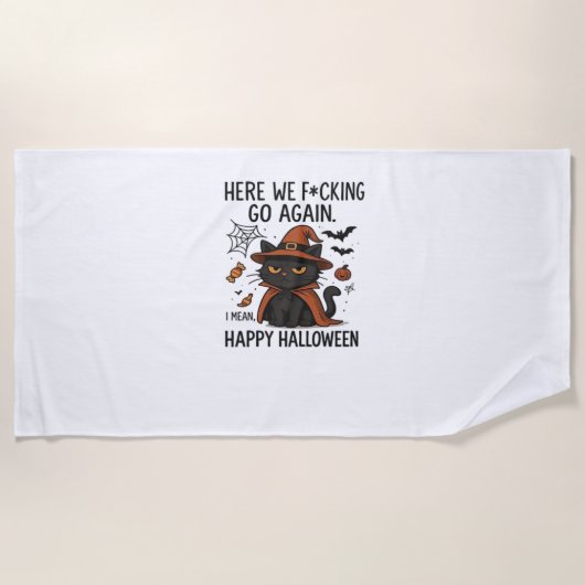 Grumpy Cat Halloween Klassischer T - Shirt Strandtuch (Vorderseite)