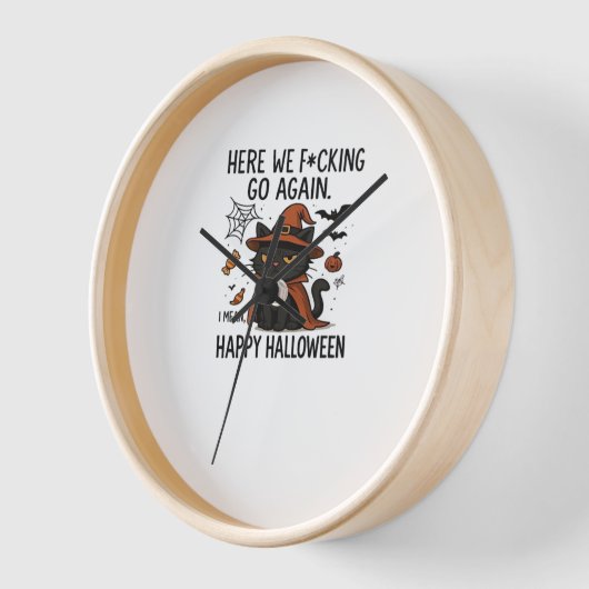 Grumpy Cat Halloween Klassischer T - Shirt Uhr (Winkel)