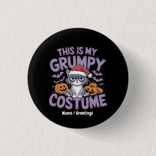 Grumpy Cat Halloween-Kostüm Lustiger Feiertag Tier Button