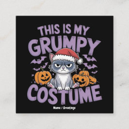 Grumpy Cat Halloween-Kostüm Lustiges Feiertags-Tie Quadratische Visitenkarte