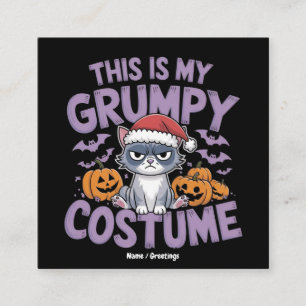 Grumpy Cat Halloween-Kostüm Lustiges Feiertags-Tie Quadratische Visitenkarte