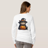Grumpy Cat Halloween Kürbislaterne 🎃 T-Shirt (Schwarz voll)