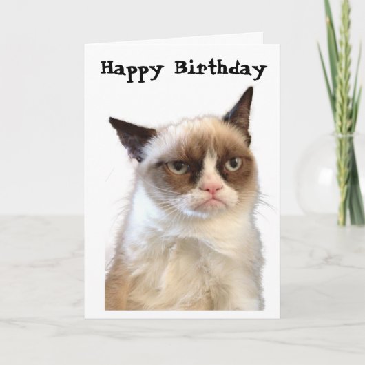 Grumpy Cat Happy Birthday Card Karte (Vorderseite)
