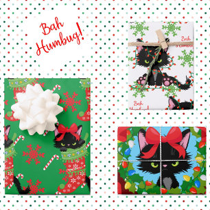 Grumpy Cat Happy Holiday Red und Green 3 Wrapping Geschenkpapier Set