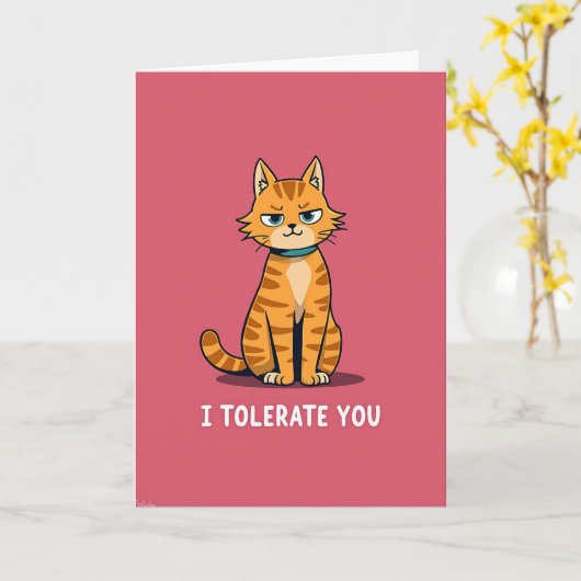 Grumpy Cat Ich dulde dich Karte (Gelbe Blume)