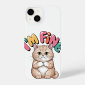 Grumpy Cat "I'm Fine" Funny Cartoon Shirt iPhone Hülle (Rückseite)