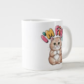 Grumpy Cat "I'm Fine" Funny Cartoon Shirt Jumbo-Tasse (Vorderseite Rechts)