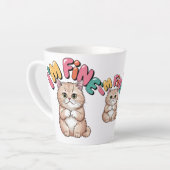 Grumpy Cat "I'm Fine" Funny Cartoon Shirt Milchtasse (Linke Ecke)