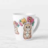 Grumpy Cat "I'm Fine" Funny Cartoon Shirt Milchtasse (Rechte Ecke)