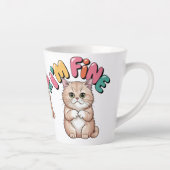 Grumpy Cat "I'm Fine" Funny Cartoon Shirt Milchtasse (Rechts)