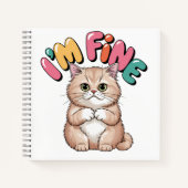 Grumpy Cat "I'm Fine" Funny Cartoon Shirt Notizblock (Vorderseite)