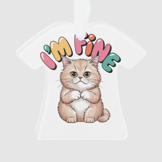 Grumpy Cat "I'm Fine" Funny Cartoon Shirt Ornament (Vorderseite)