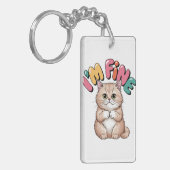 Grumpy Cat "I'm Fine" Funny Cartoon Shirt Schlüsselanhänger (Vorderseite links)