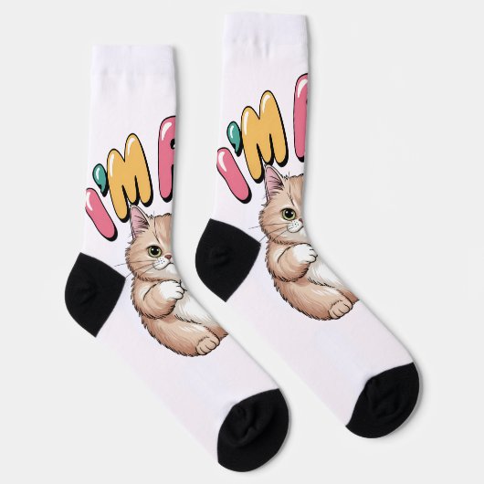 Grumpy Cat "I'm Fine" Funny Cartoon Shirt Socken (Rechts)