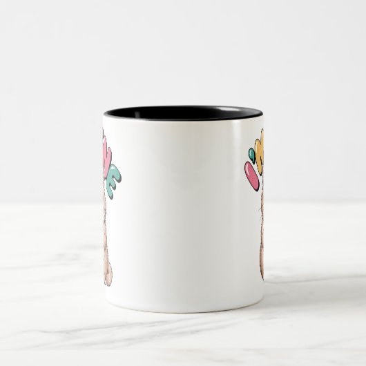 Grumpy Cat "I'm Fine" Funny Cartoon Shirt Zweifarbige Tasse (Mittel)