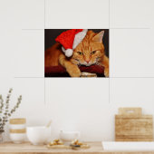 Grumpy Cat in einem roten Weihnachtsmann-Hut Poste Poster (Küche)
