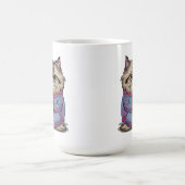 Grumpy Cat in Pajamas mit Kaffee Kaffeetasse (Mittel)