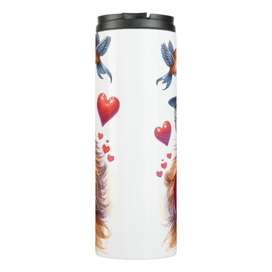 Grumpy Cat in Red Bow Thermosbecher (Rückseite)