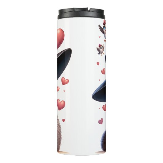 Grumpy Cat in Top Hat Thermosbecher (Rückseite)