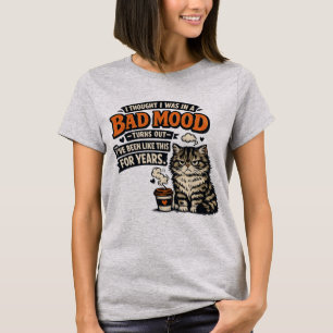 Grumpy Cat Kaffee-Stimmung – Retro-lustiges Zitat- T-Shirt