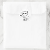 Grumpy Cat Kaffee-Tasse Muster Runder Aufkleber (Tasche)