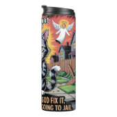 Grumpy Cat Ließ Gott reparieren Thermosbecher (Nach rechts gedreht)