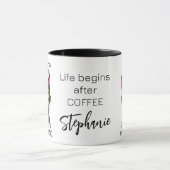 Grumpy Cat Life beginnt nach dem Kaffee-Zitat Tasse (Zentrum)