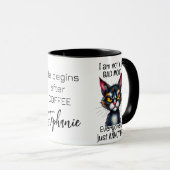 Grumpy Cat Life beginnt nach dem Kaffee-Zitat Tasse (VorderseiteRechts)