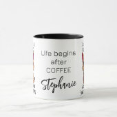 Grumpy Cat Life beginnt nach dem Kaffee-Zitat Tasse (Zentrum)