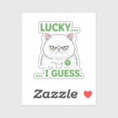 Grumpy Cat Lucky I Guess Funny Sarcastic Sticker (Blatt)
