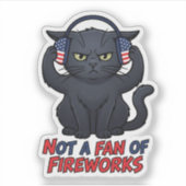 Grumpy Cat mag nicht Feuerwerk 4. Juli Aufkleber (Vorderseite)
